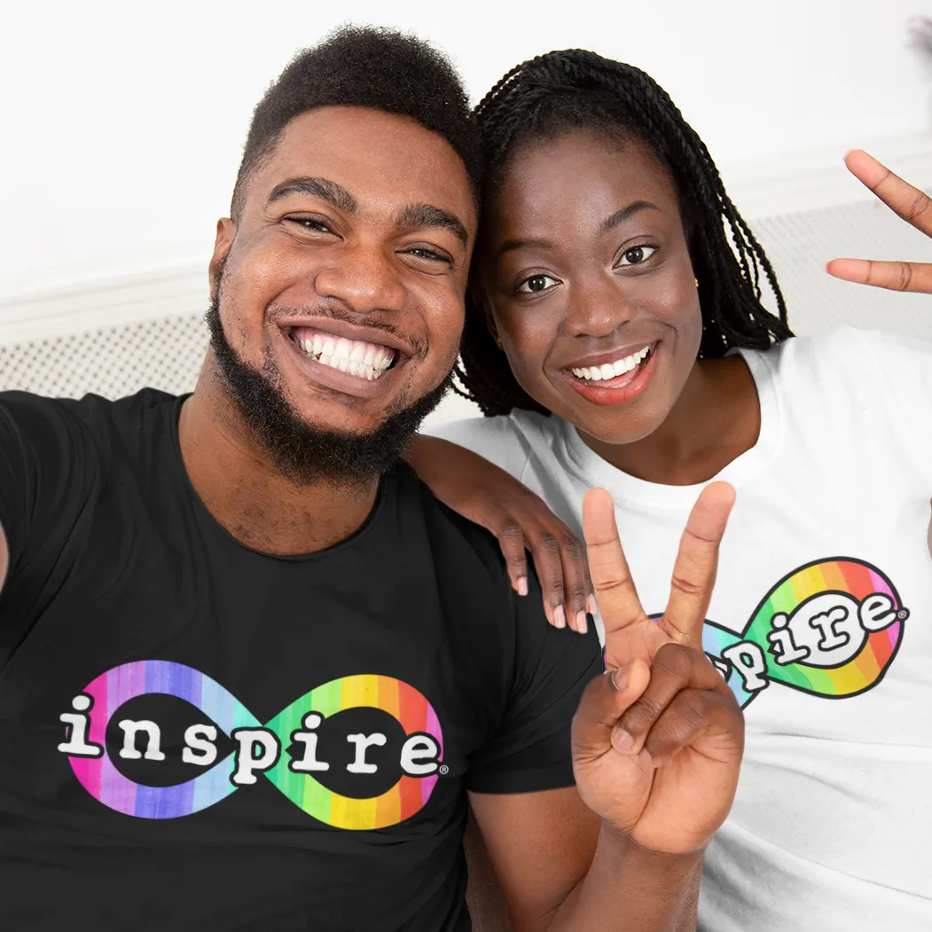 inspire Neurodiversity Awareness Rainbow Infinity Short-Sleeve Unisex T-Shirt