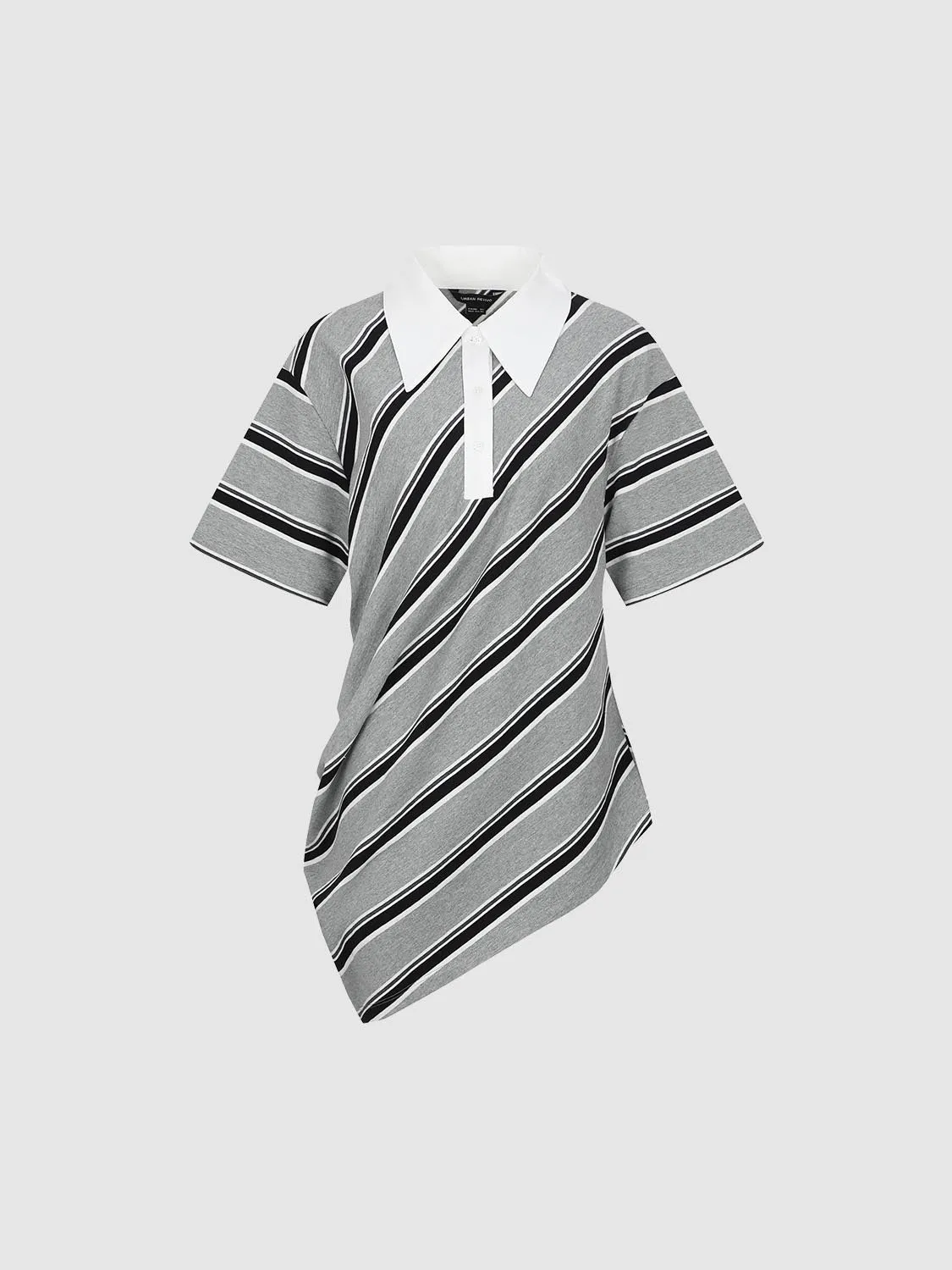 Irregular Hem Striped T-Shirts