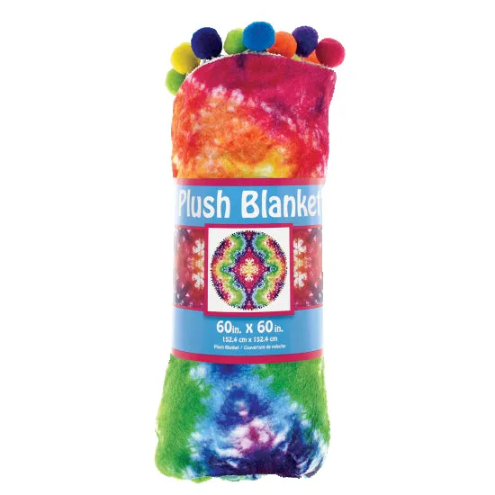 Iscream Rainbow Tie Dye Plush Round Blanket