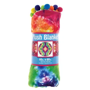 Iscream Rainbow Tie Dye Plush Round Blanket