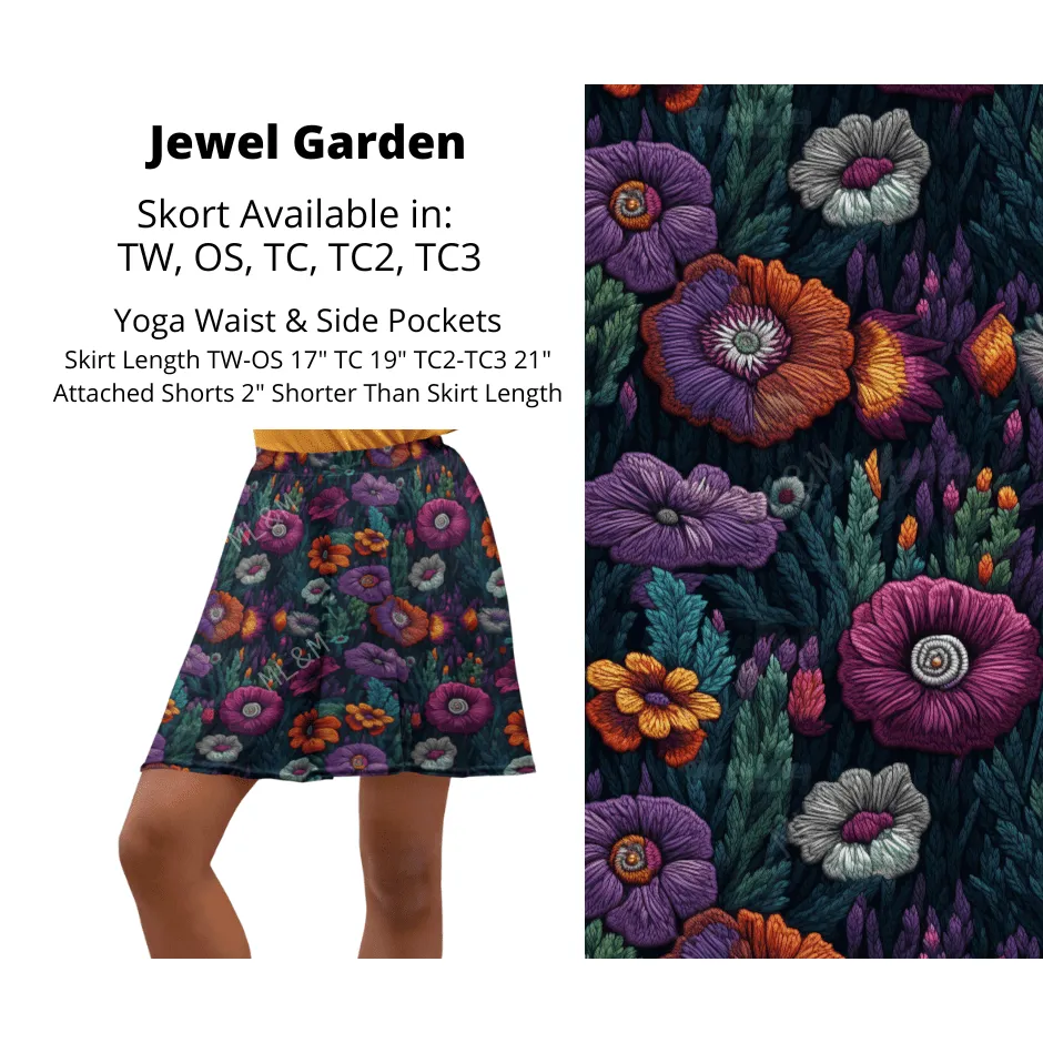 Jeweled Garden Skort with Pockets