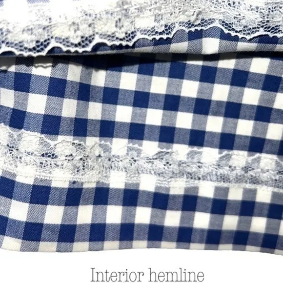 J.McLaughlin Women’s Cosmo White and Royal Blue Gingham Shorts Size 10 NWT