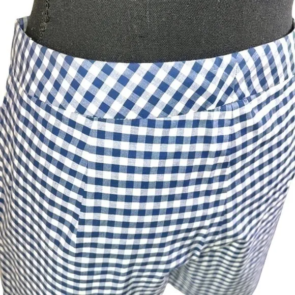 J.McLaughlin Women’s Cosmo White and Royal Blue Gingham Shorts Size 10 NWT