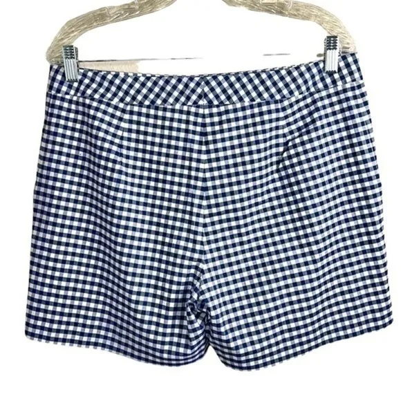 J.McLaughlin Women’s Cosmo White and Royal Blue Gingham Shorts Size 10 NWT