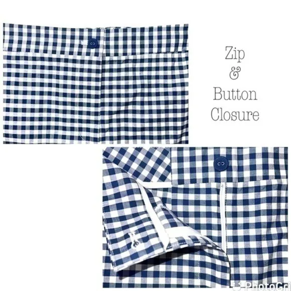 J.McLaughlin Women’s Cosmo White and Royal Blue Gingham Shorts Size 10 NWT
