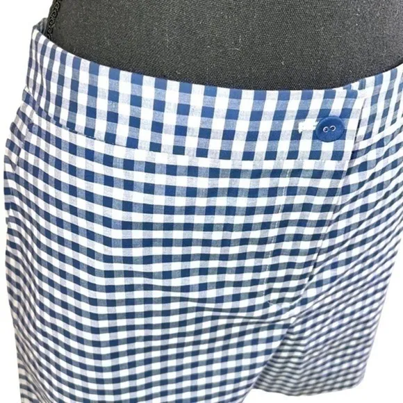 J.McLaughlin Women’s Cosmo White and Royal Blue Gingham Shorts Size 10 NWT