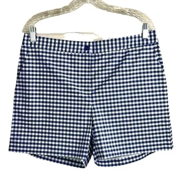 J.McLaughlin Women’s Cosmo White and Royal Blue Gingham Shorts Size 10 NWT