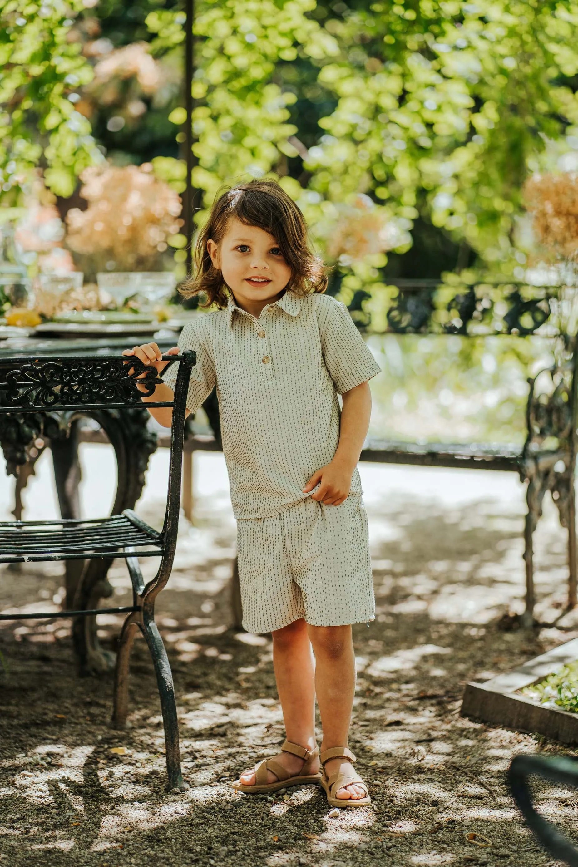 Jortas Shorts | Warm White - Thyme Striped