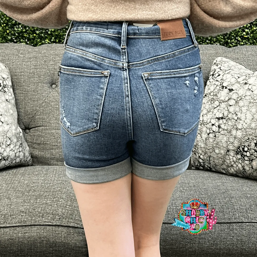 Judy Blue Medium Blue Cuff Shorts