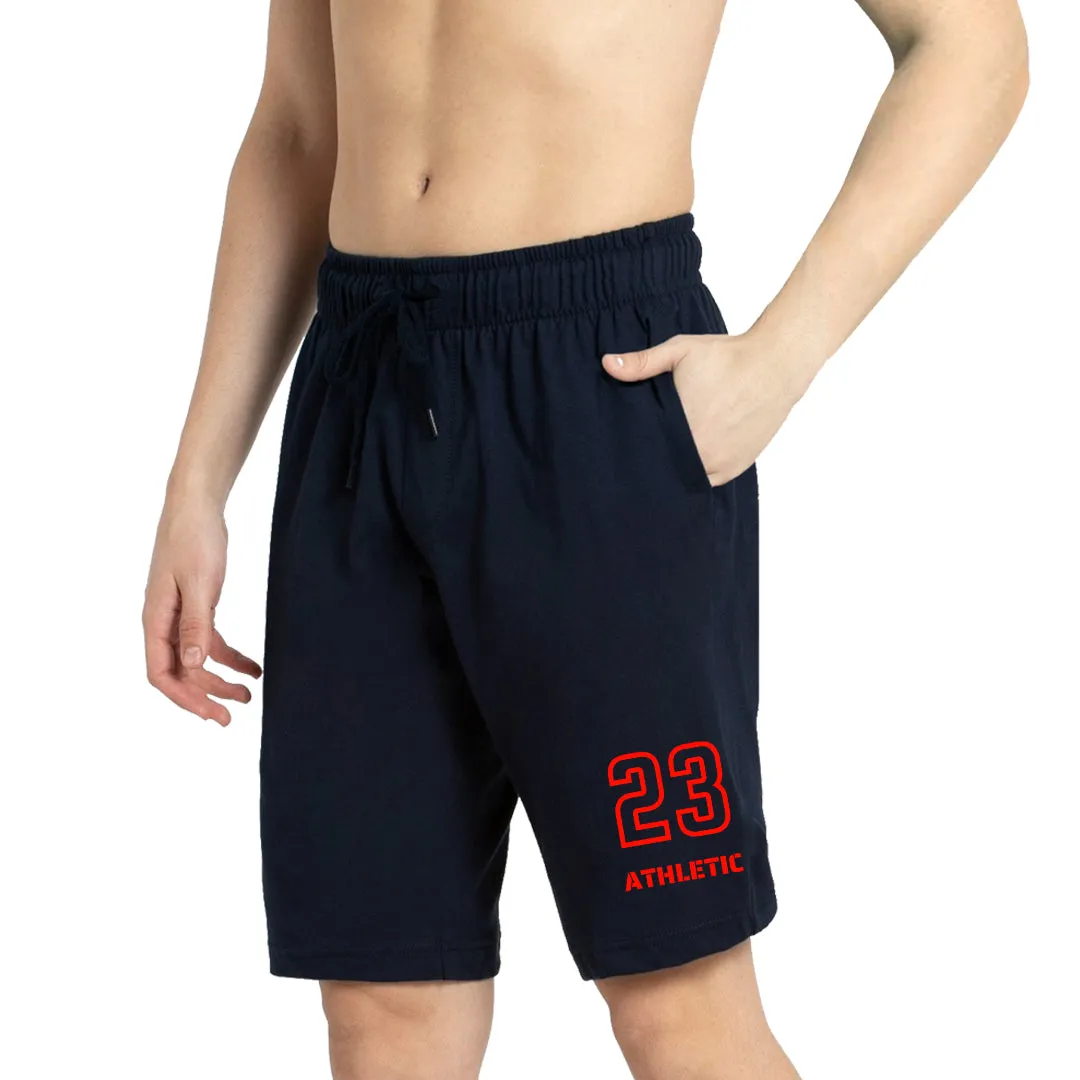 Kart Black Men's Knee Length Loopknitt Fabirc Cotton Shorts (Pack Of 3) | NVY-23_GRY-FTBALL_BLK-87