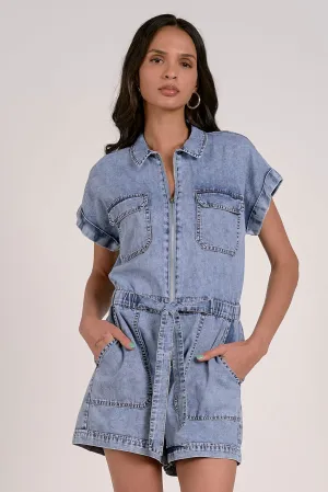 Kelsey Short Denim Romper