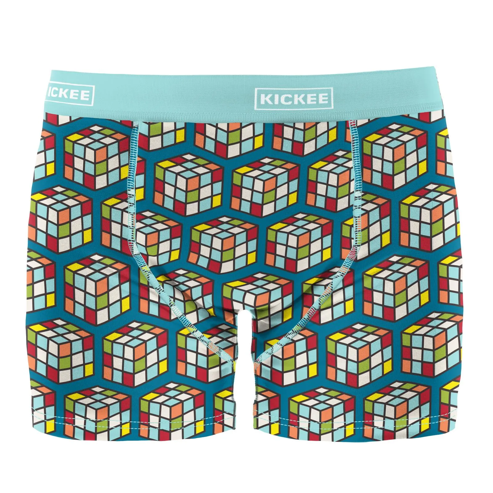 Kickee Pants Print Cerulean Blue Puzzle Men's Boxer Brief