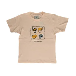 Kids T-Shirt 4 Animals on Cream 6