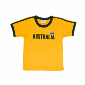 Kids T-Shirt Australia Embroidery Gold 10