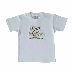Kids T-Shirt Large Koala & Kangaroos White 2