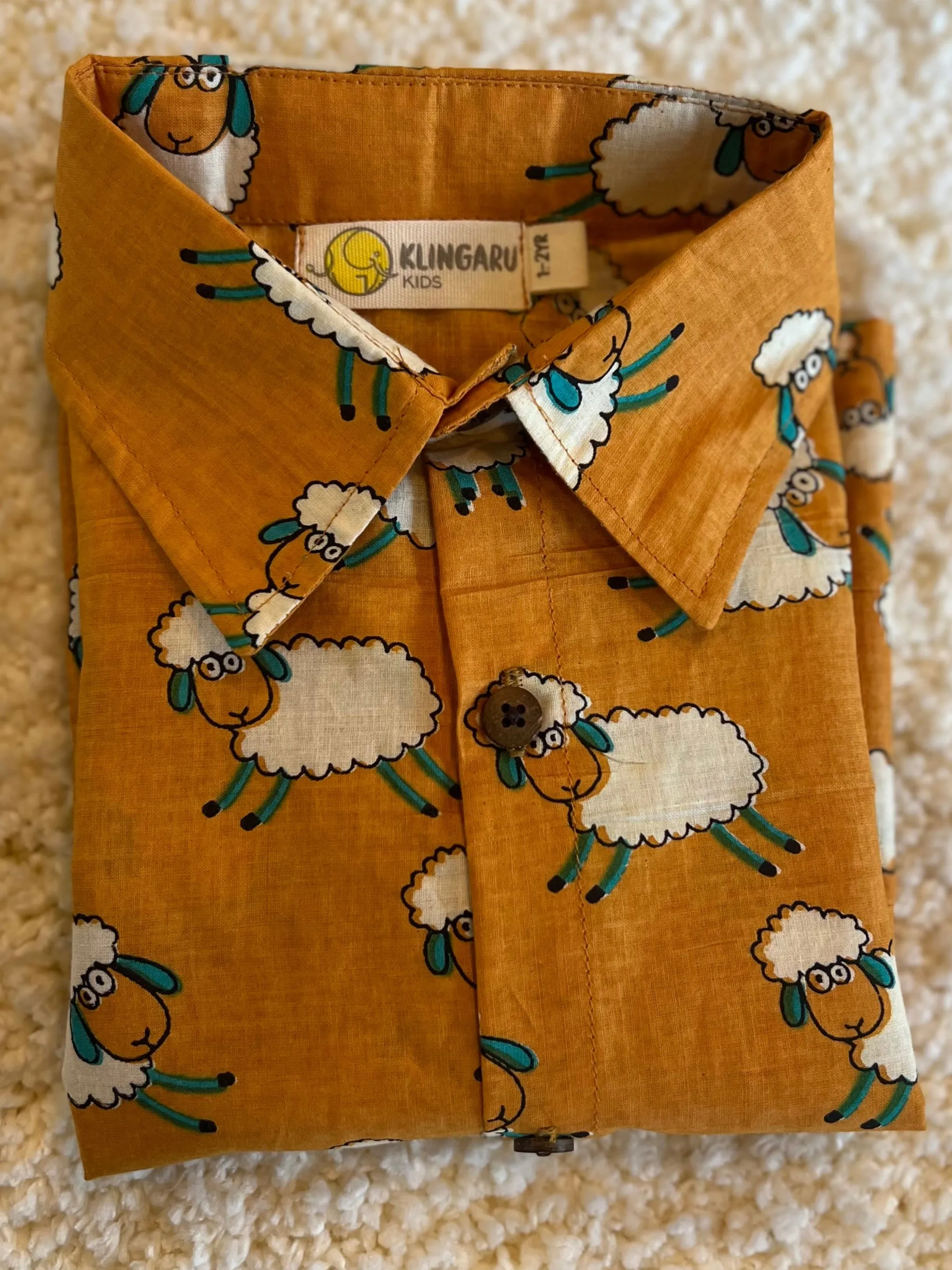 Klingaru Shirt and Shorts Set - Rust Orange Sheeps
