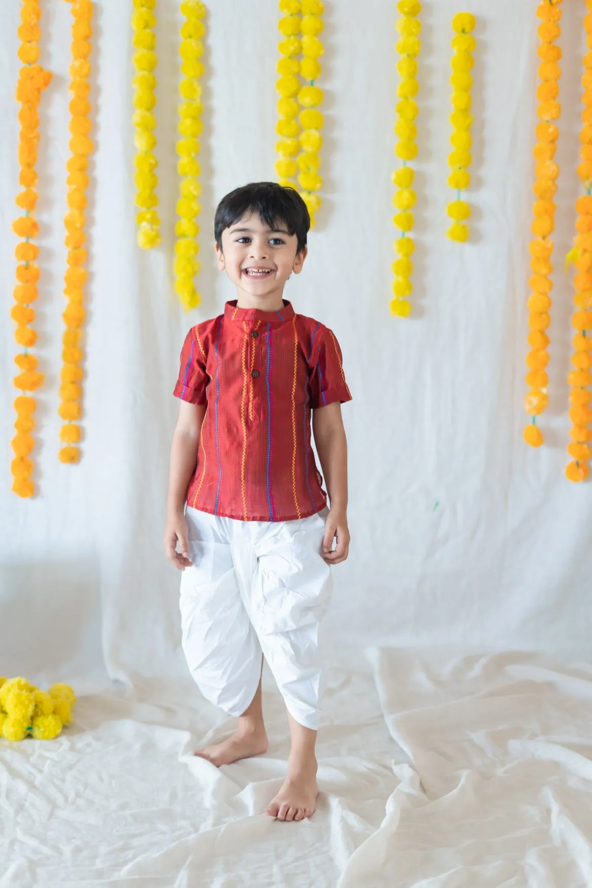 Klingaru Short Kurta - Crimson Red