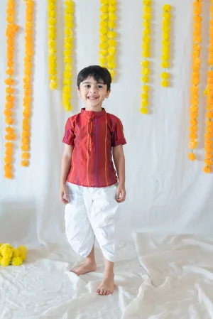 Klingaru Short Kurta - Crimson Red
