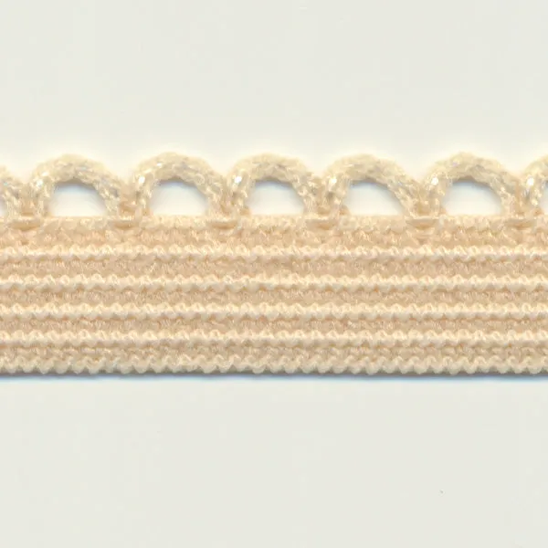 Knit Picot Stretch Tape #03 Beige