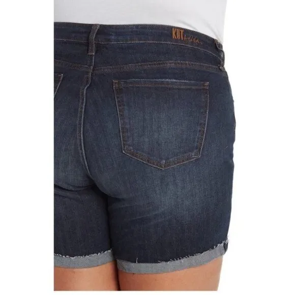 Kut From The Kloth Womens High Rise Boyfriend Dark Jean Shorts Plus Sz 20W NWT