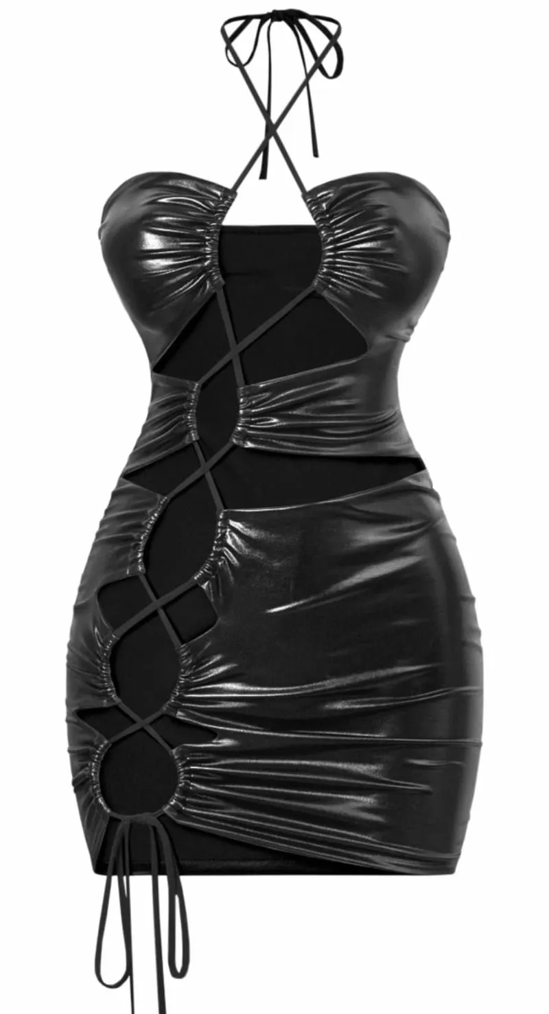 Laced Allure Leather Dress