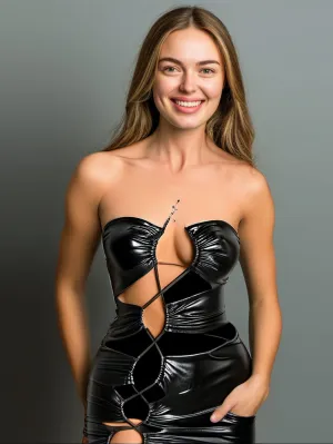 Laced Allure Leather Dress