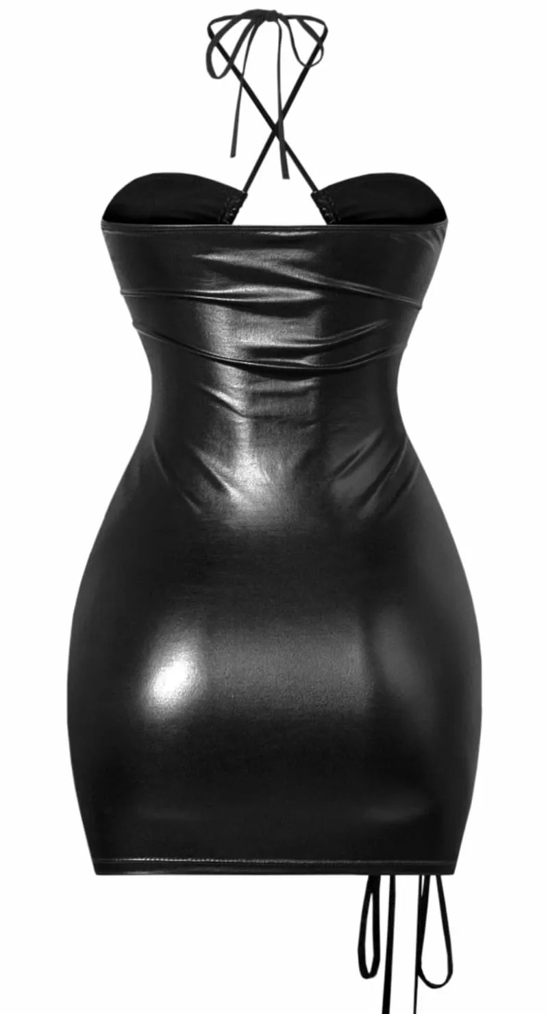 Laced Allure Leather Dress