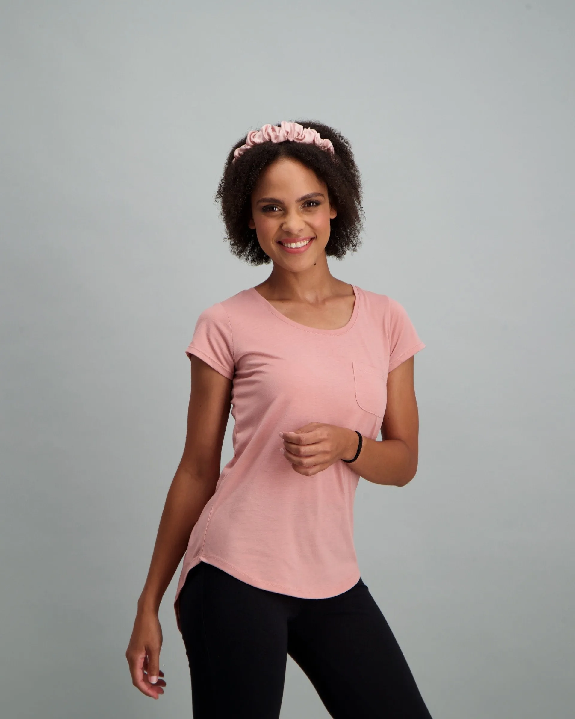 Ladies Core Pocket T-Shirt - Light Pink