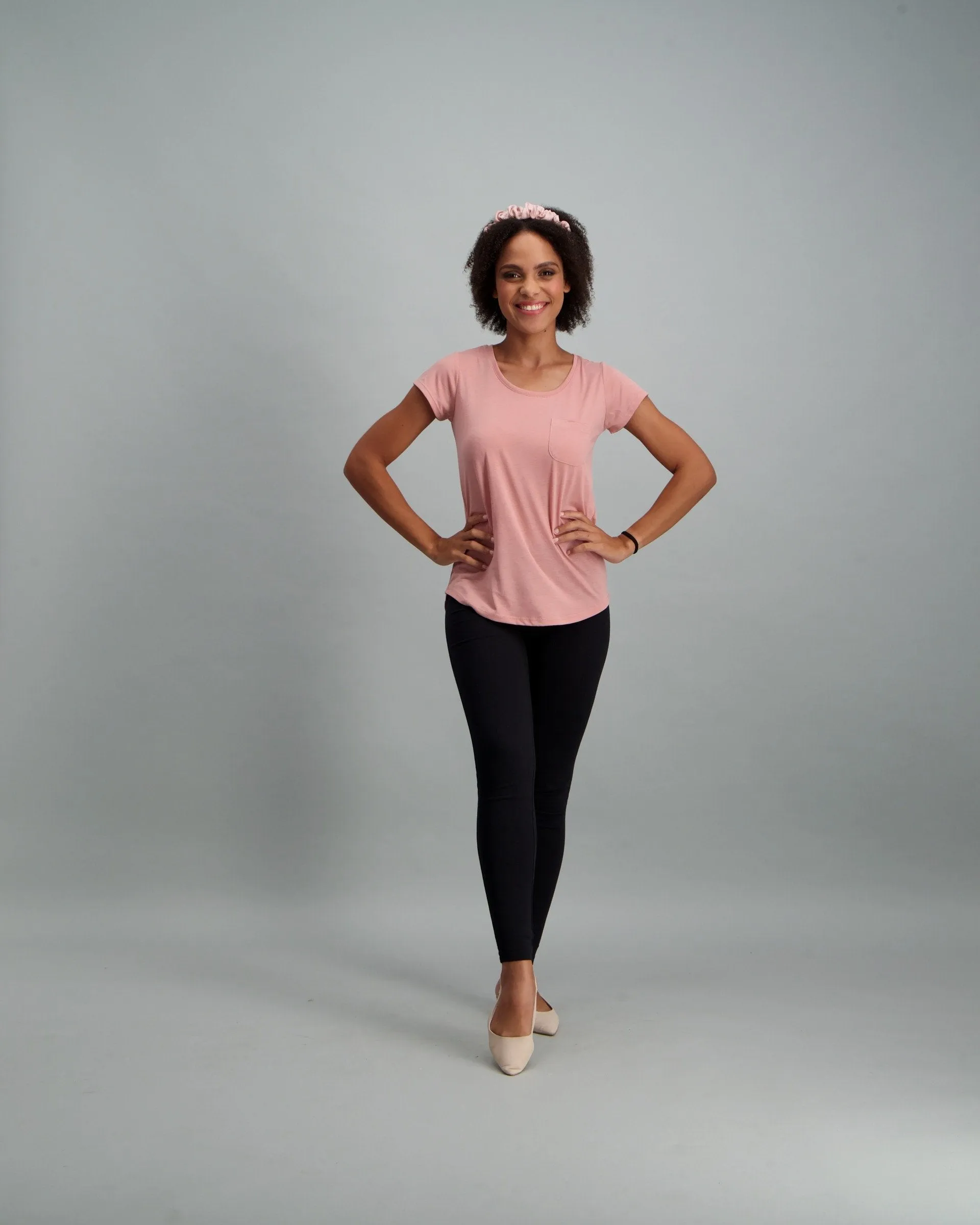 Ladies Core Pocket T-Shirt - Light Pink
