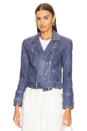L'AGENCE BILLIE BELTED LEATHER JACKET