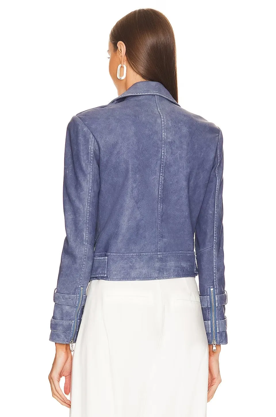 L'AGENCE BILLIE BELTED LEATHER JACKET