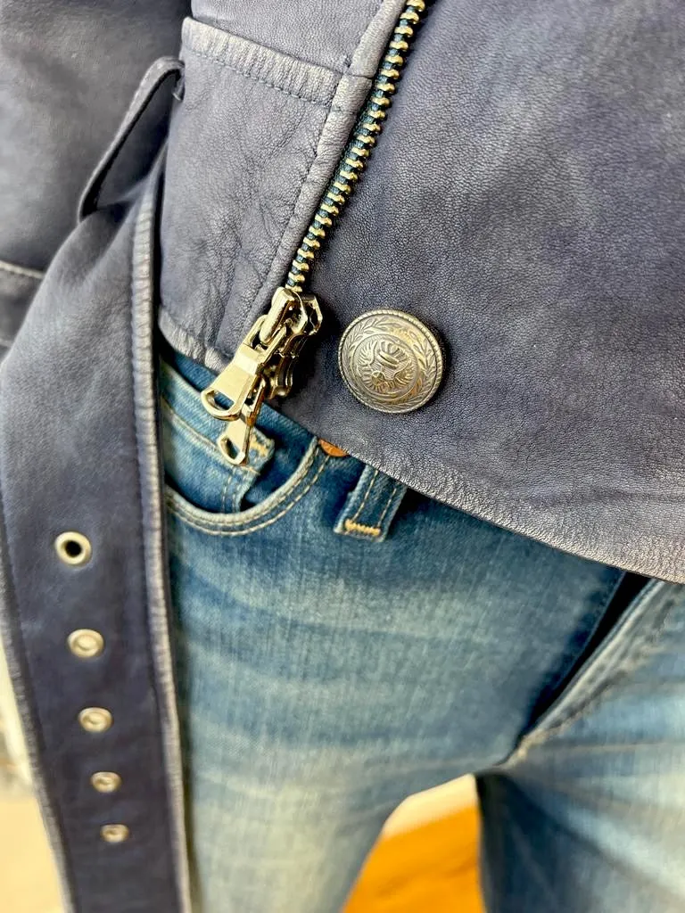 L'AGENCE BILLIE BELTED LEATHER JACKET