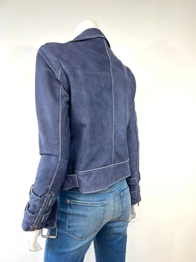 L'AGENCE BILLIE BELTED LEATHER JACKET