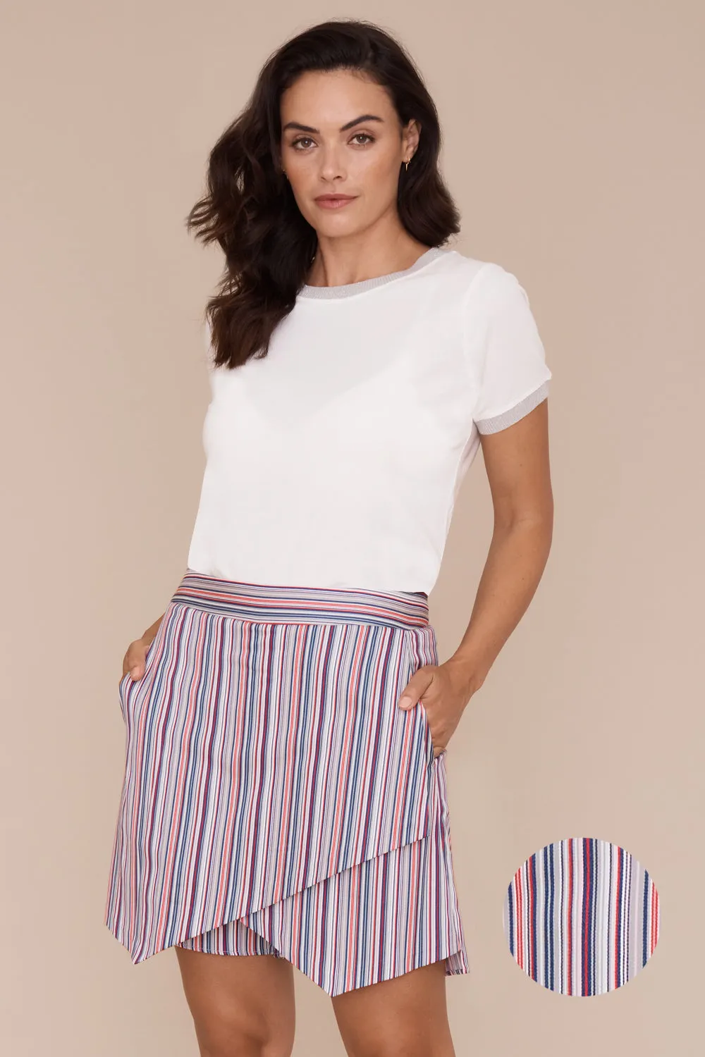Larissa Skort - Parallel Stripe: FINAL SALE