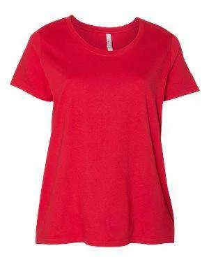 LAT Women's Curvy Collection Scoop Neck T-Shirt - 3804