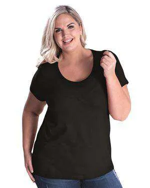 LAT Women's Curvy Collection Scoop Neck T-Shirt - 3804