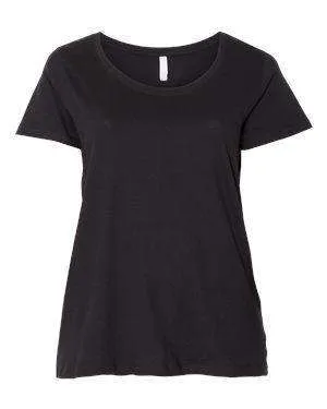 LAT Women's Curvy Collection Scoop Neck T-Shirt - 3804