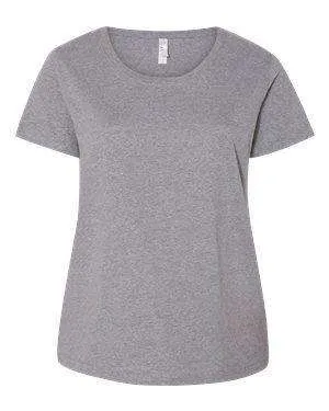 LAT Women's Curvy Collection Scoop Neck T-Shirt - 3804