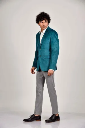 Light Green Velvet Blazer