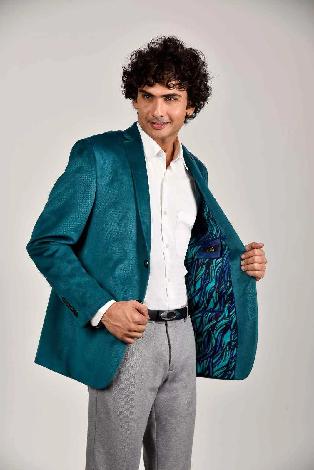 Light Green Velvet Blazer