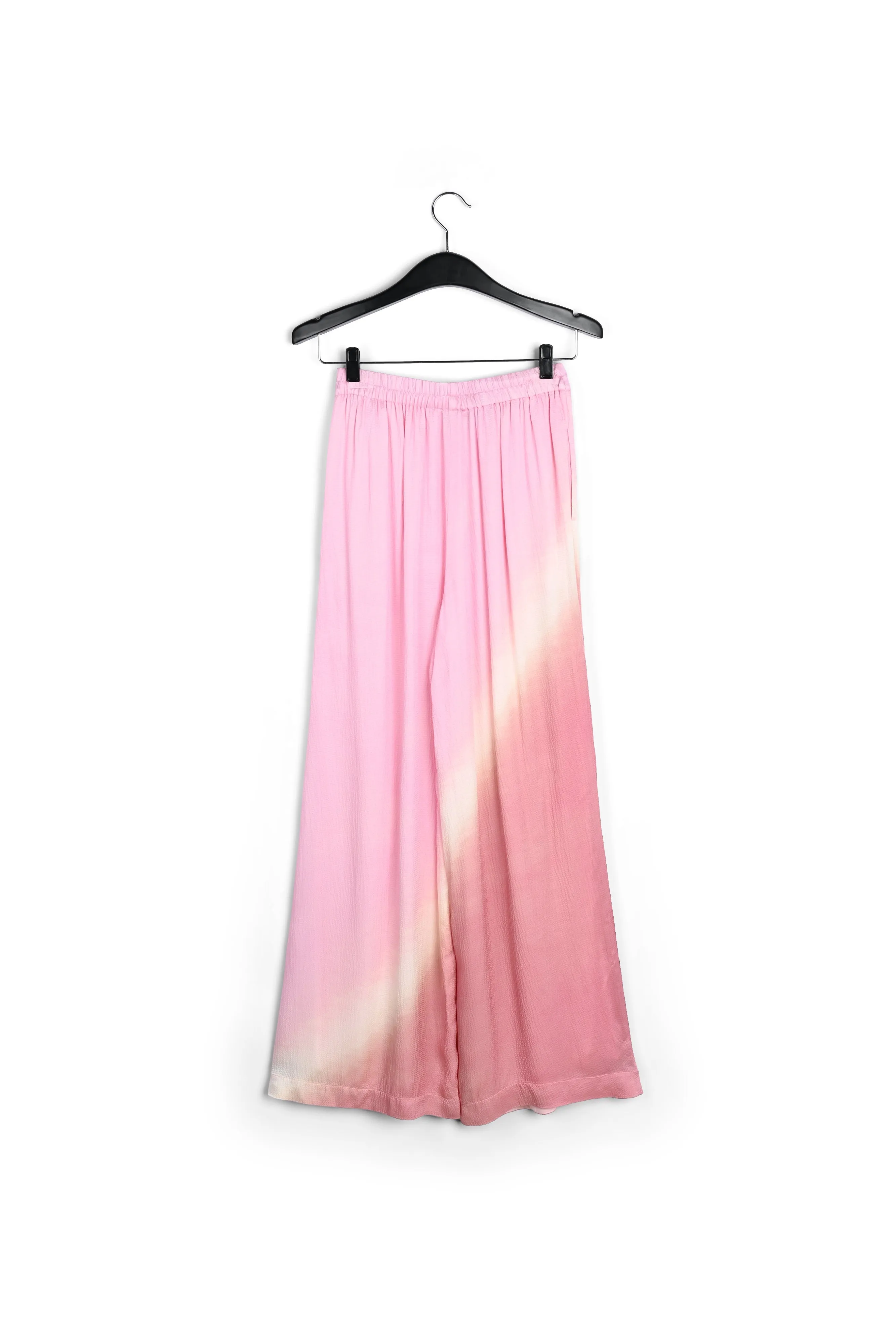 Light pink wide-leg tie-dye pants