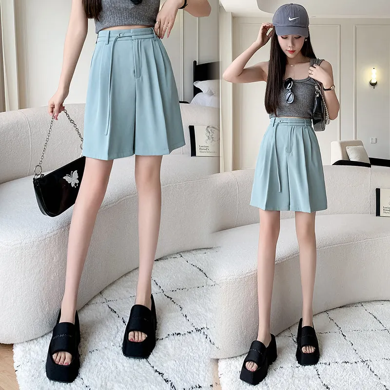 Lightweight and Breathable Wide-Leg Twill Shorts for Women