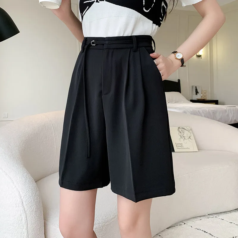 Lightweight and Breathable Wide-Leg Twill Shorts for Women