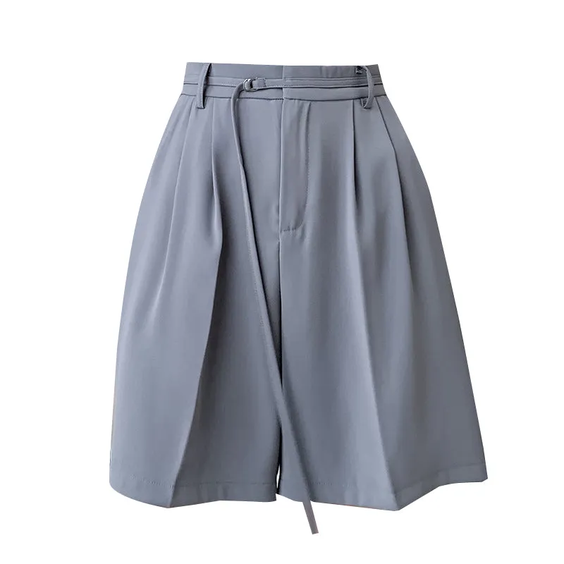 Lightweight and Breathable Wide-Leg Twill Shorts for Women