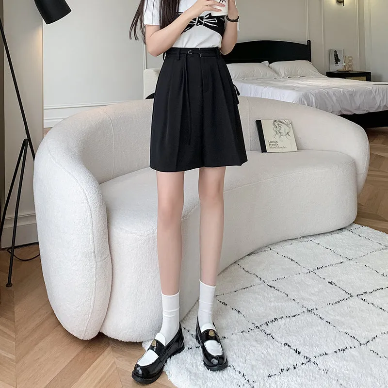 Lightweight and Breathable Wide-Leg Twill Shorts for Women