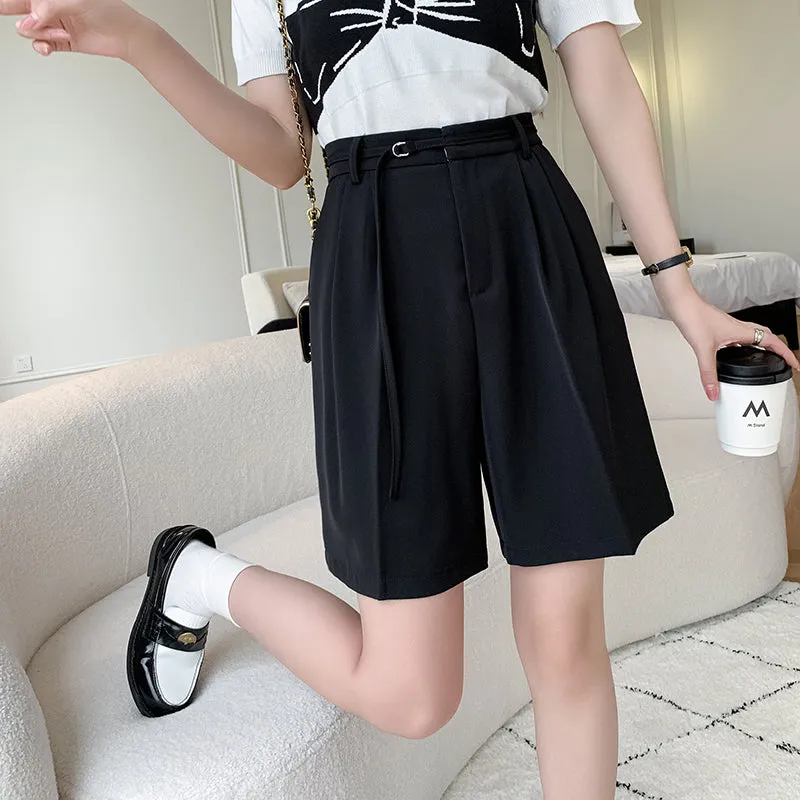 Lightweight and Breathable Wide-Leg Twill Shorts for Women