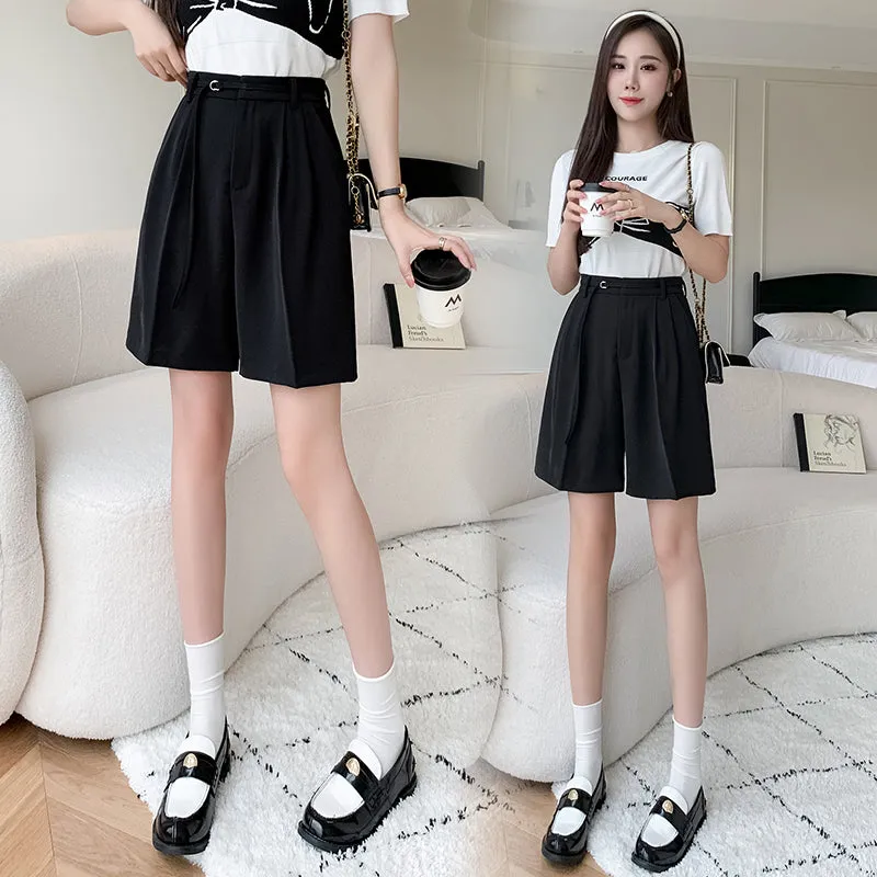 Lightweight and Breathable Wide-Leg Twill Shorts for Women