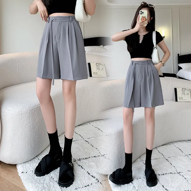 Lightweight and Breathable Wide-Leg Twill Shorts for Women