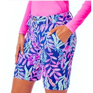 Lilly Pulitzer 9&quot; Natia Mid-Rise Knit Short Oyster Bay Navy You've Been Spotted