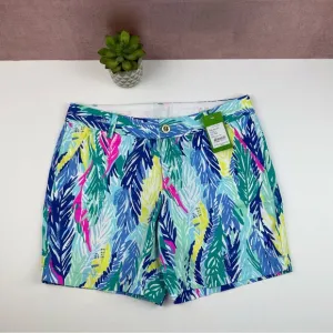 Lilly Pulitzer Jayne Colorful Blue Green Floral Tropical Shorts New Women Size 6